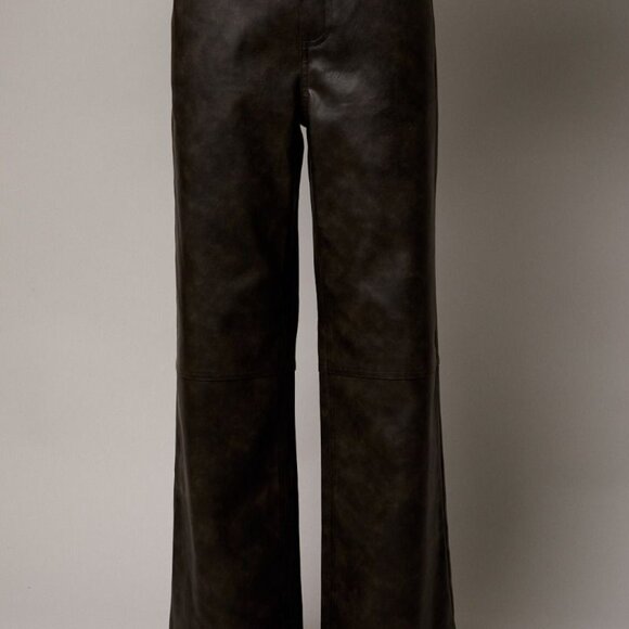 Wide Leg Faux Leather Pants - Picture 3 of 7